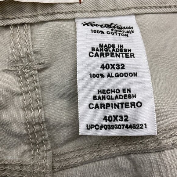 Levis Jeans Men 40W x 32L Khaki Loose Carpenter Straight Leg Cotton NWT - Picture 4 of 16